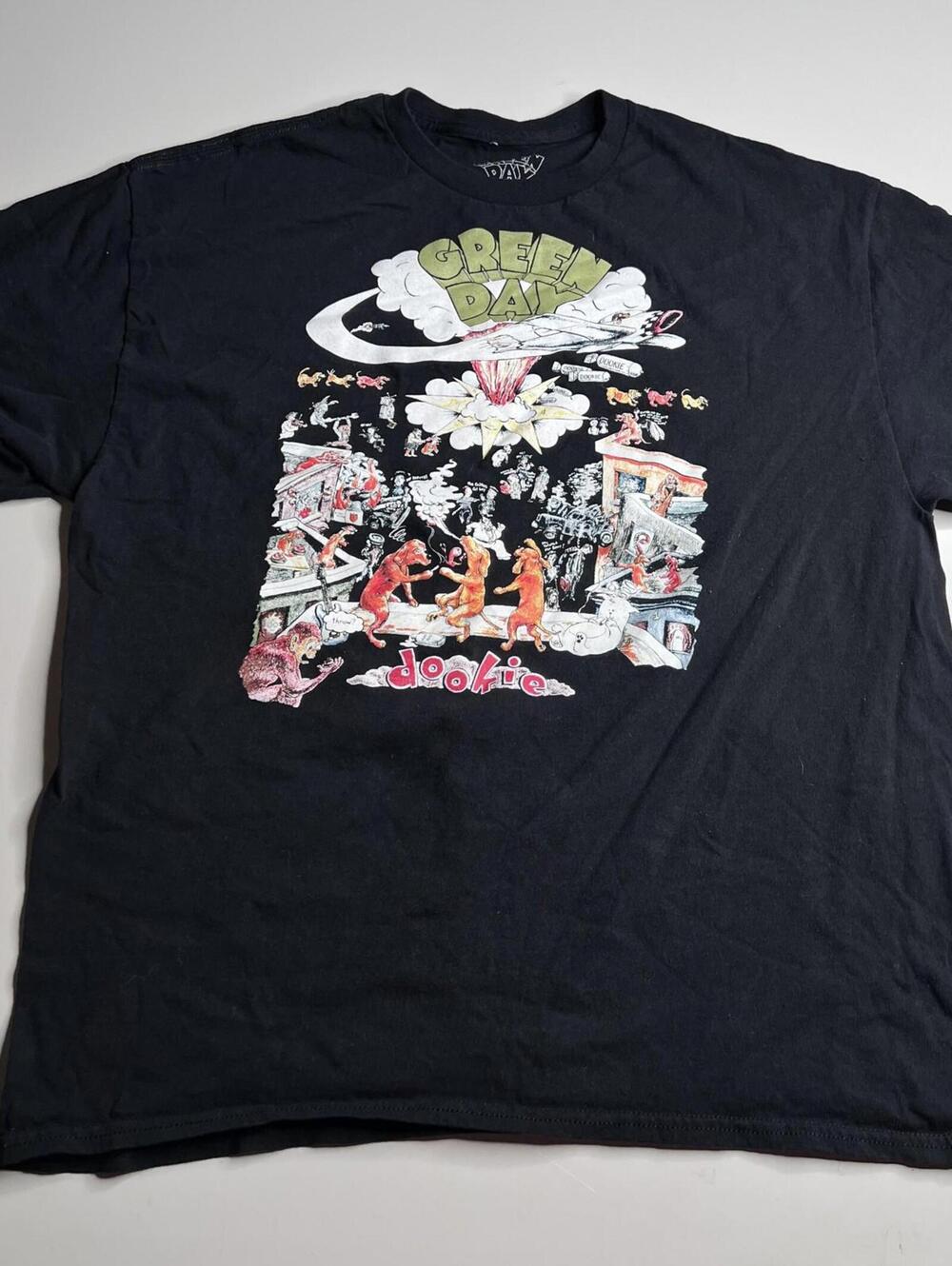 Green Day Shirt Mens XL Black Dookie Album Cover Band Graphic Tee Punk Rock‎
